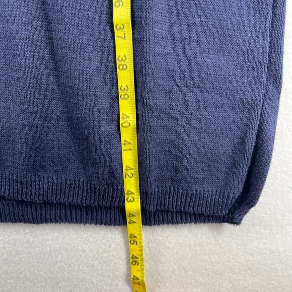 FALL RIVER KNITTING MILLS Dress L Sweater Shift Midi Sailor Cotton Blue USA VTG - Picture 14 of 15